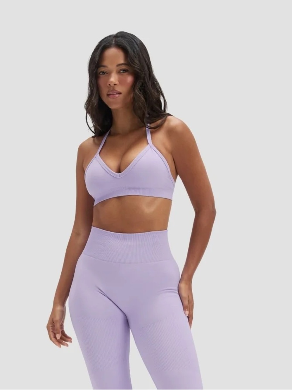 Thrivin lilac ELEVATE SCULPTING SEAMLESS ADJUSTABLE HALTER BRA